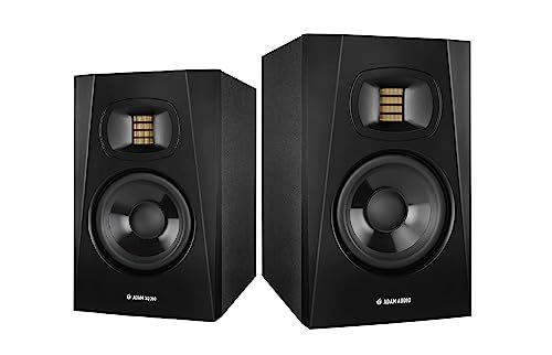 Adam Audio T5V Active Nearfield Monitor (2-Pack) Bundle 25-Feet XLR Male to XLR Female Microphone Cable (2-Pack) (4 Items)