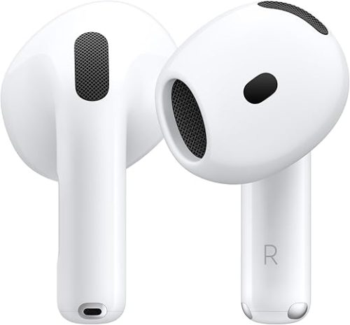 Apple AirPods 4 Wireless Earbuds, Bluetooth Headphones, Personalized Spatial Audio, Sweat and Water Resistant, USB-C Charging Case, H2 Chip, Up...
