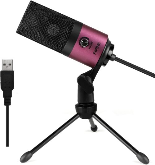 FIFINE K669 Rose Red USB Microphone, Condenser Podcast Mic for Recording