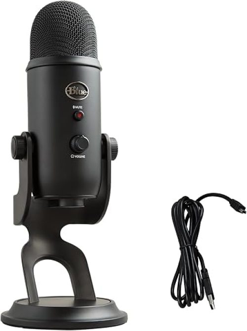 Logitech Creators Blue Yeti USB Microphone for PC, Mac, Gaming, Recording, Streaming, Podcasting, Studio and Computer Condenser Mic with Blue...