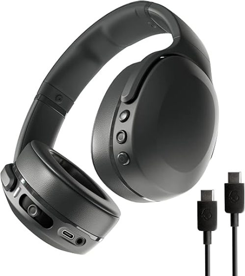 Skullcandy Crusher Evo Wireless Bluetooth Headphones with Extra USB-C Charging Cable, Multi-Sensory Bass, Noise Isolating Over-Ear Fit, 40 Hours Battery,...